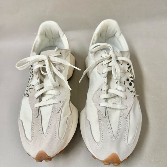 New Balance 327 Off White Moonbeam Leopard Beige Cream Suede Women's Size 9 - Picture 5 of 16